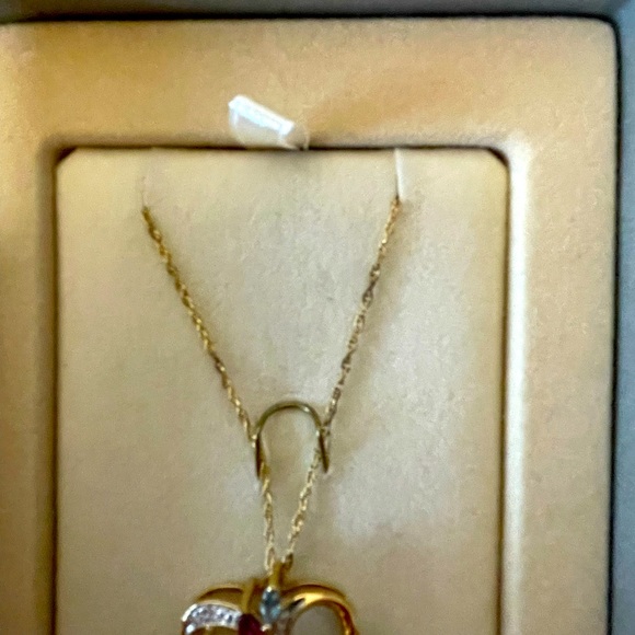 Heart Necklace with Amethyst, Peridot & Blue Topaz - Picture 10 of 10